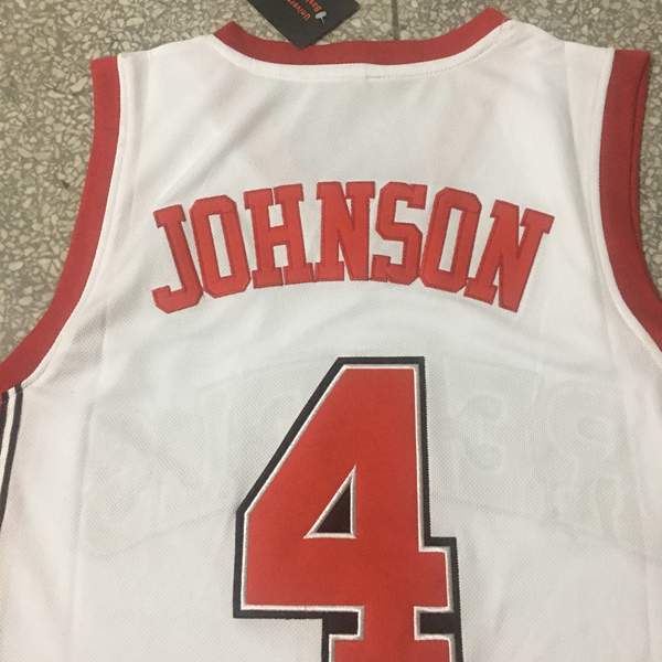 USC Trojans White #4 JOHNSON NCAA Basketball Jersey