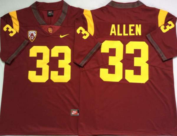 USC Trojans Red #33 ALLEN NCAA Football Jersey