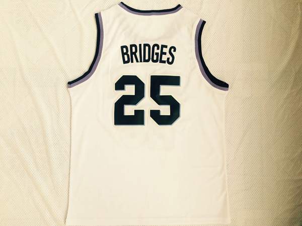 Villanova Wildcats White #25 BRIDGES NCAA Basketball Jersey