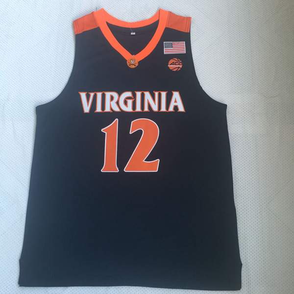 Virginia Cavaliers Dark Blue #12 HUNTER NCAA Basketball Jersey