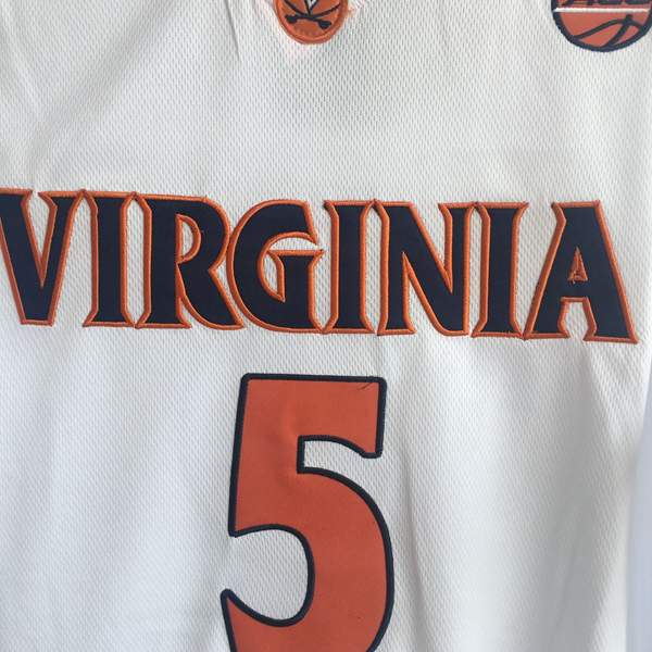 Virginia Cavaliers White #5 GUY NCAA Basketball Jersey