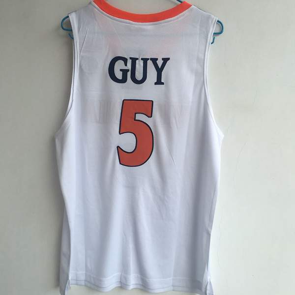 Virginia Cavaliers White #5 GUY NCAA Basketball Jersey