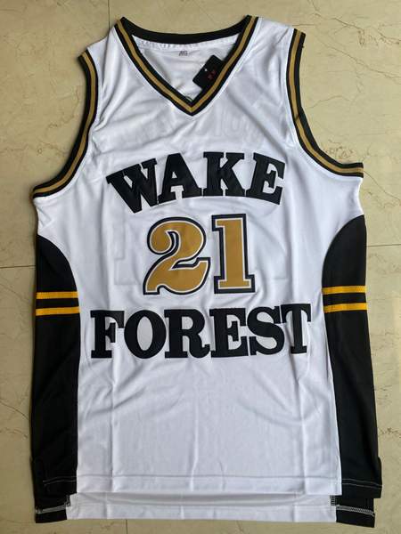 Wake Forest Demon Deacons White #21 DUNCAN NCAA Basketball Jersey