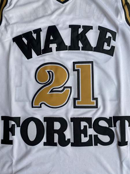 Wake Forest Demon Deacons White #21 DUNCAN NCAA Basketball Jersey