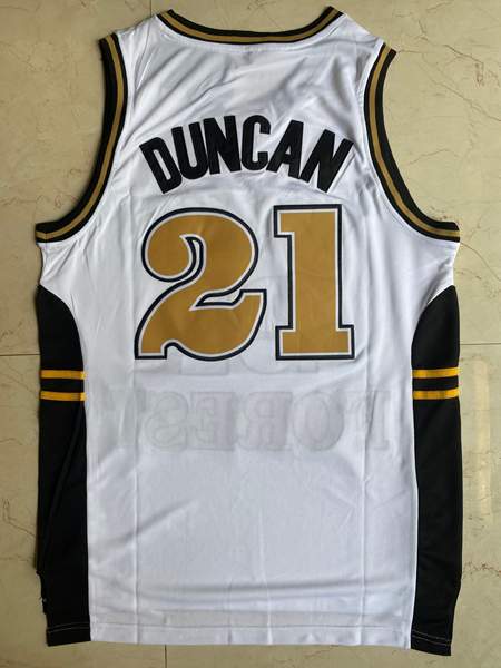 Wake Forest Demon Deacons White #21 DUNCAN NCAA Basketball Jersey