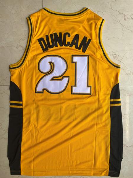 Wake Forest Demon Deacons Yellow #21 DUNCAN NCAA Basketball Jersey