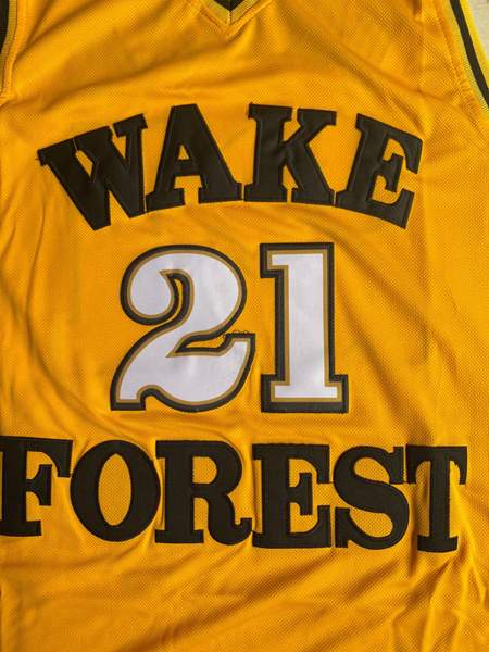 Wake Forest Demon Deacons Yellow #21 DUNCAN NCAA Basketball Jersey