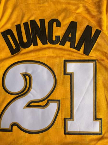 Wake Forest Demon Deacons Yellow #21 DUNCAN NCAA Basketball Jersey