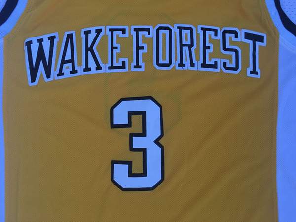 Wake Forest Demon Deacons Yellow #3 PAUL NCAA Basketball Jersey