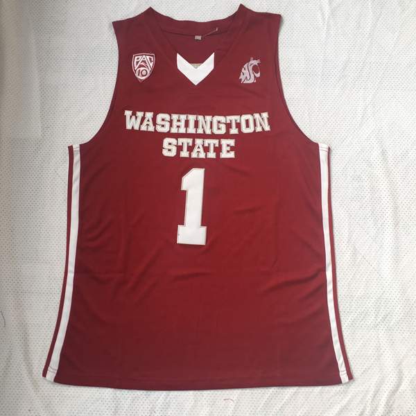 Washington State Cougars Red #1 THOMPSON NCAA Basketball Jersey