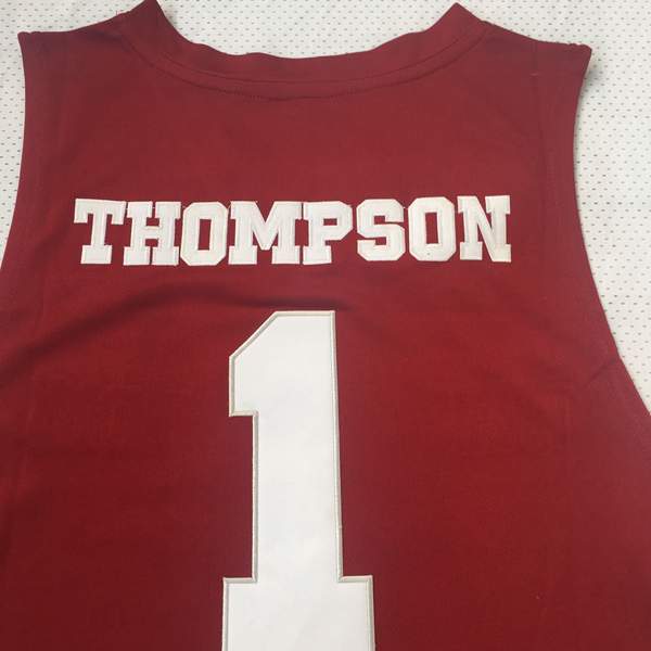 Washington State Cougars Red #1 THOMPSON NCAA Basketball Jersey