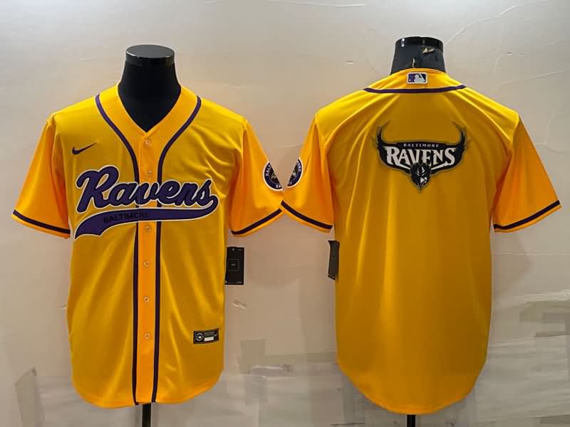Baltimore Ravens Yellow MLB&NFL Jersey