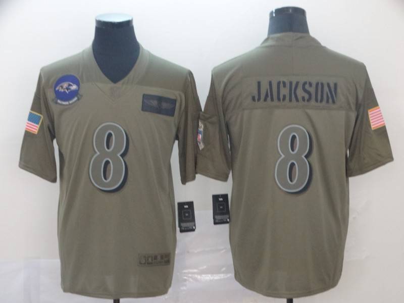 Baltimore Ravens Olive Salute To Service NFL Jersey 04