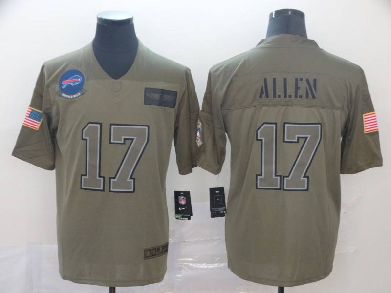 Buffalo Bills Olive Salute To Service NFL Jersey 05