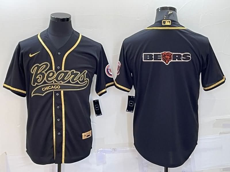 Chicago Bears Black Gold MLB&NFL Jersey