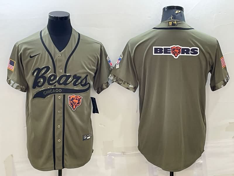 Chicago Bears Olive Salute To Service MLB&NFL Jersey
