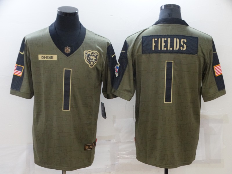 Chicago Bears Olive Salute To Service NFL Jersey