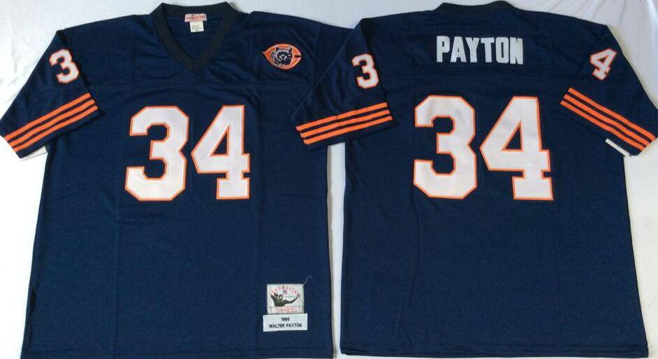 Chicago Bears Dark Blue Retro NFL Jersey 02