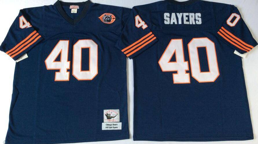 Chicago Bears Dark Blue Retro NFL Jersey 02