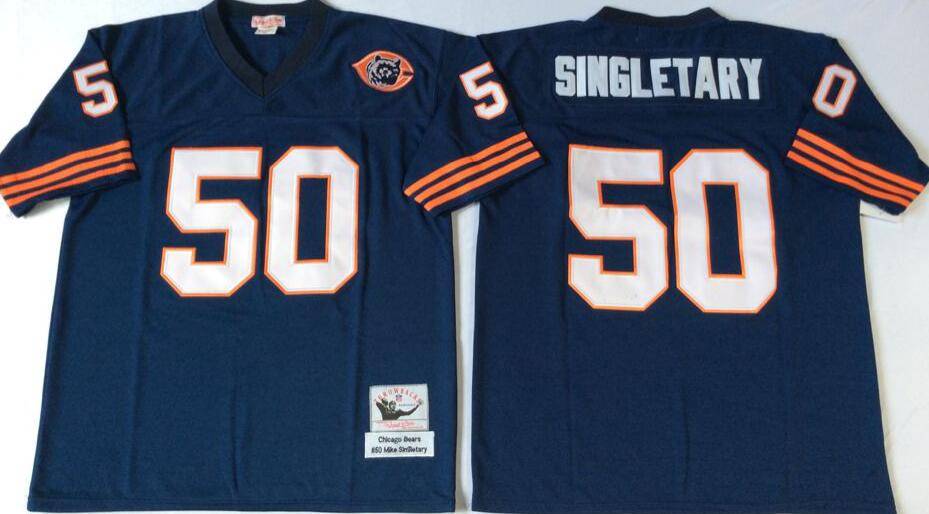 Chicago Bears Dark Blue Retro NFL Jersey 02