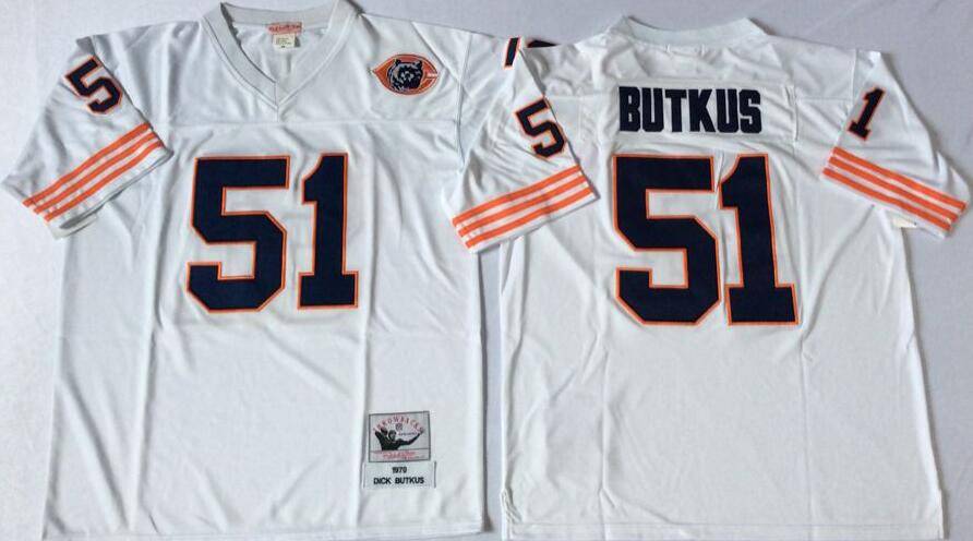 Chicago Bears White Retro NFL Jersey