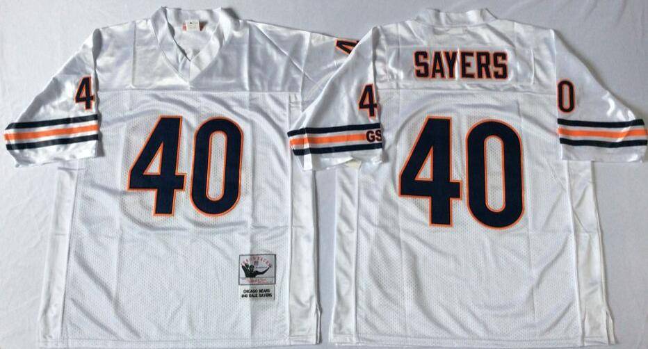 Chicago Bears White Retro NFL Jersey 02