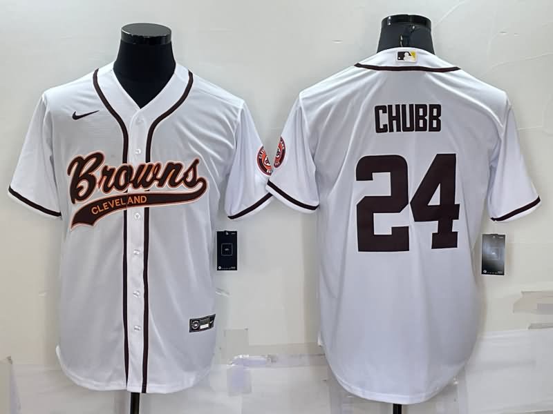 Cleveland Browns White MLB&NFL Jersey