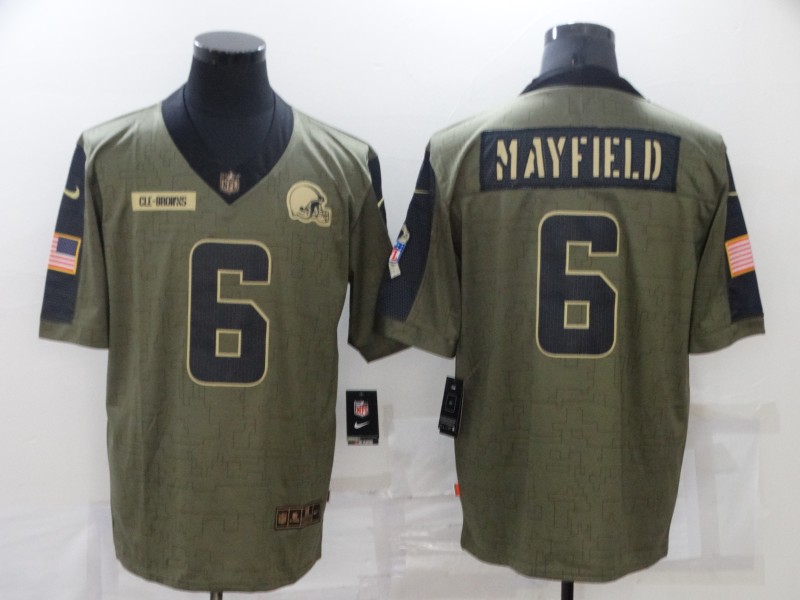 Cleveland Browns Olive Salute To Service NFL Jersey 02