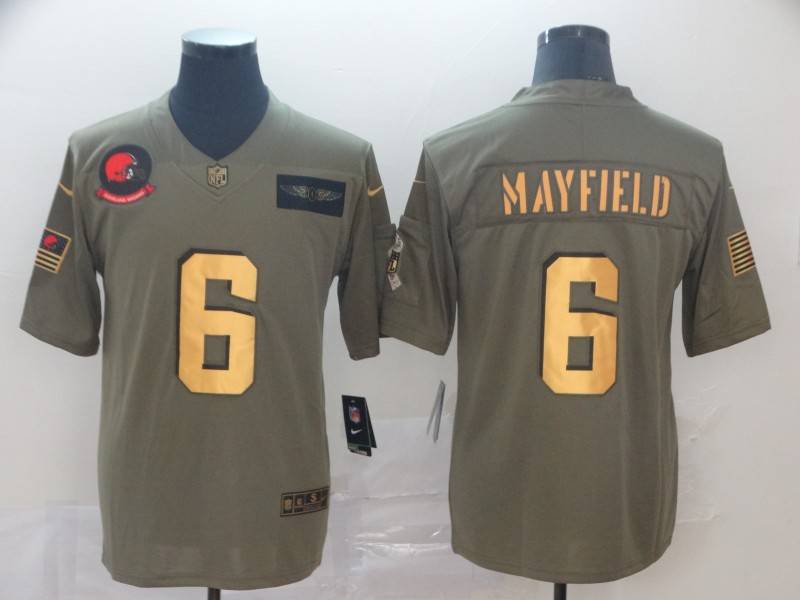 Cleveland Browns Olive Salute To Service NFL Jersey 03