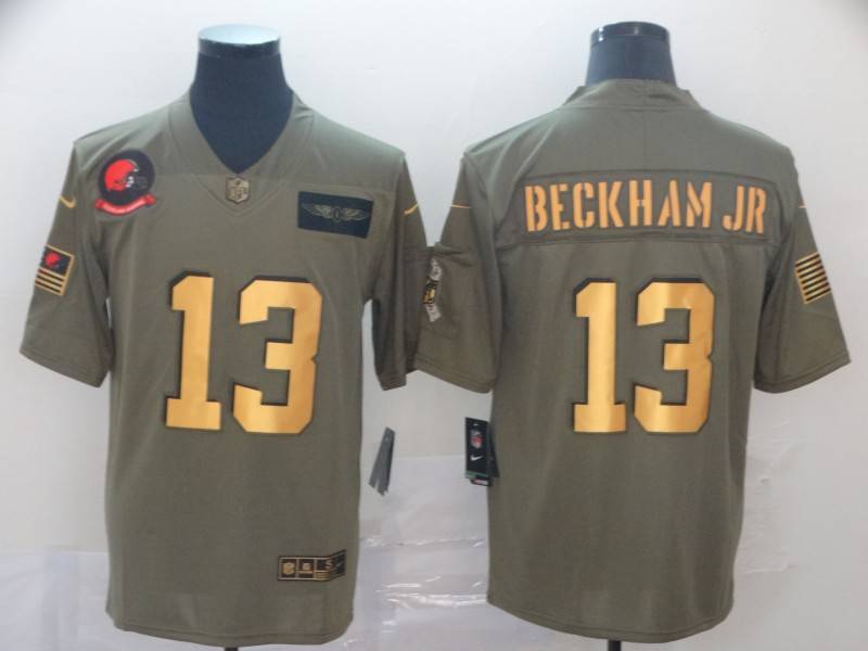 Cleveland Browns Olive Salute To Service NFL Jersey 03
