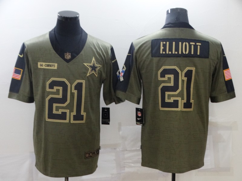 Dallas Cowboys Olive Salute To Service NFL Jersey