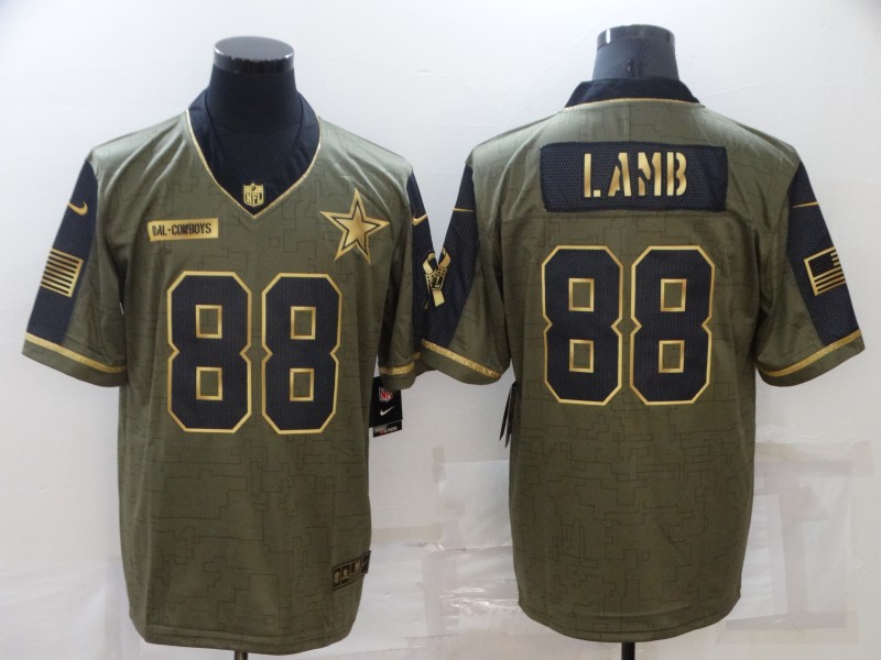 Dallas Cowboys Olive Salute To Service NFL Jersey 02