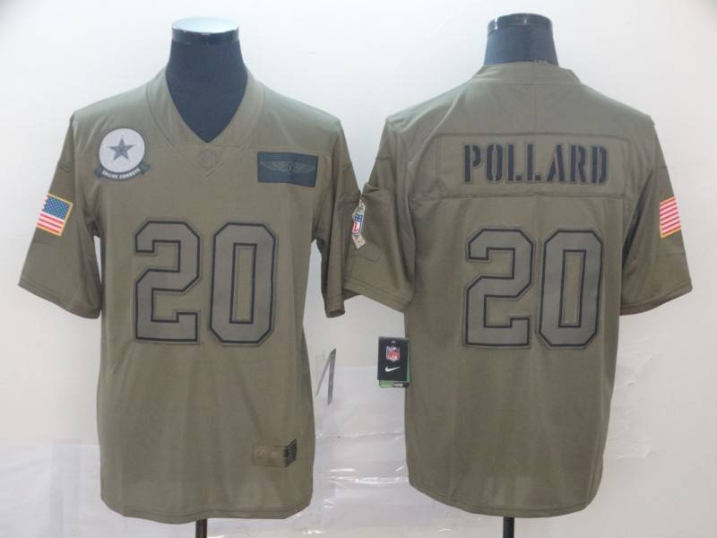 Dallas Cowboys Olive Salute To Service NFL Jersey 03