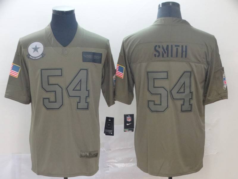 Dallas Cowboys Olive Salute To Service NFL Jersey 03