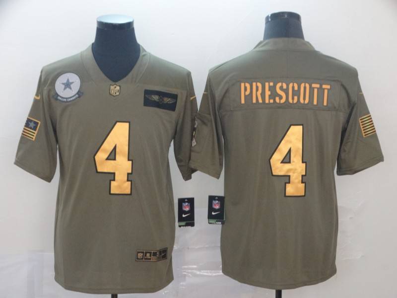 Dallas Cowboys Olive Salute To Service NFL Jersey 05