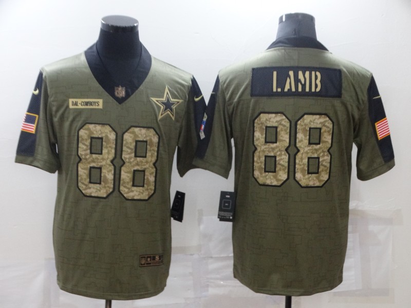 Dallas Cowboys Olive Salute To Service NFL Jersey 06