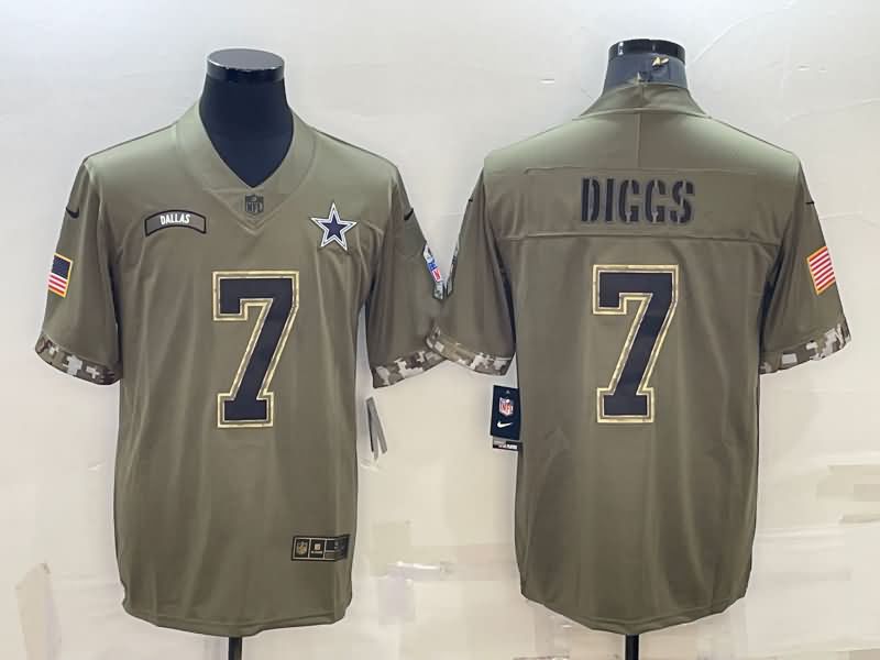 Dallas Cowboys Olive Salute To Service NFL Jersey 07