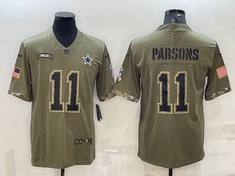 Dallas Cowboys Olive Salute To Service NFL Jersey 07