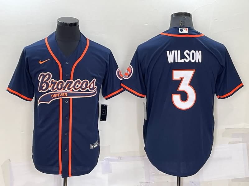 Denver Broncos Dark Blue MLB&NFL Jersey