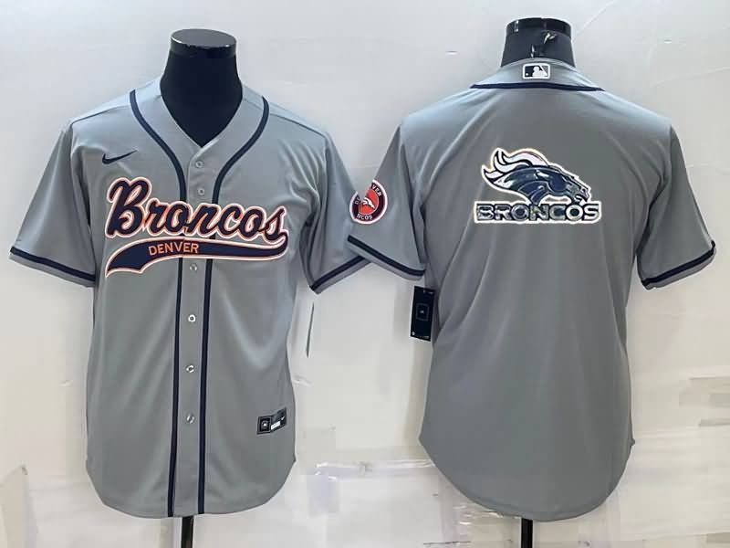Denver Broncos Grey MLB&NFL Jersey