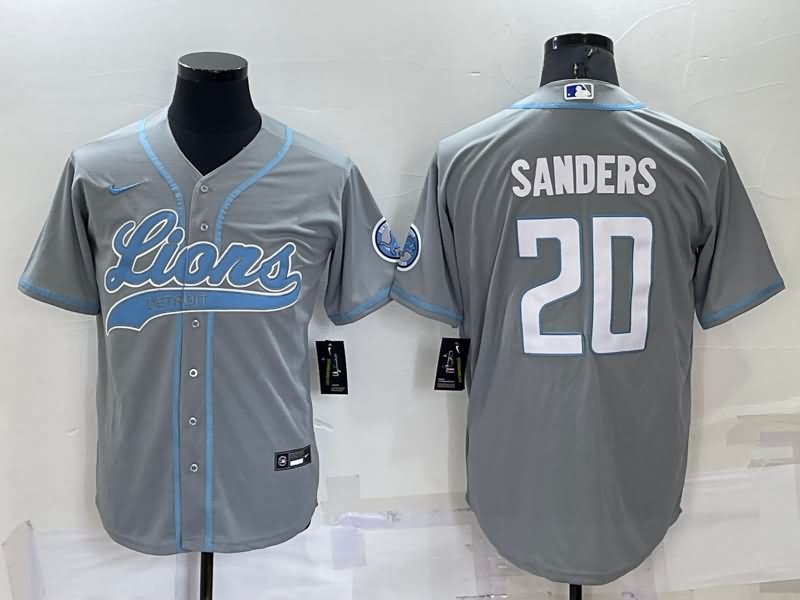 Detroit Lions Grey MLB&NFL Jersey