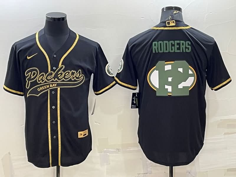 Green Bay Packers Black Gold MLB&NFL Jersey