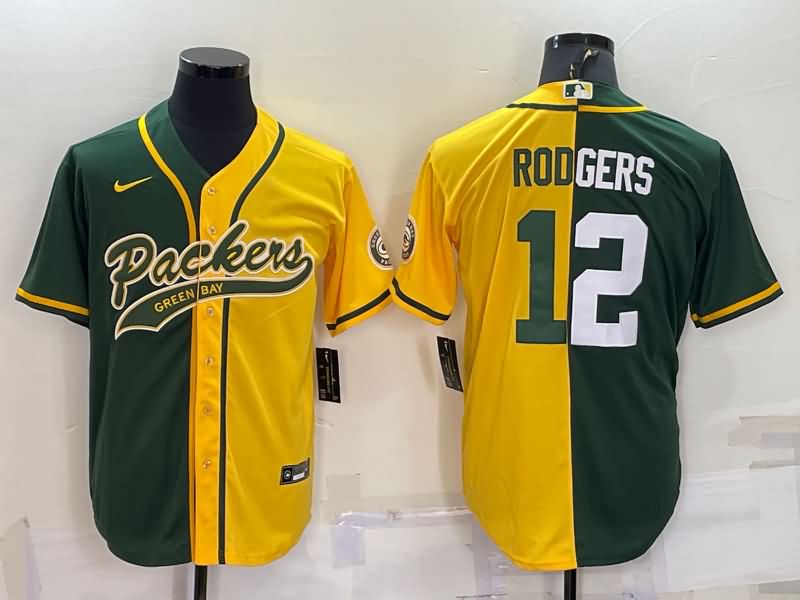 Green Bay Packers Green Yellow MLB&NFL Jersey