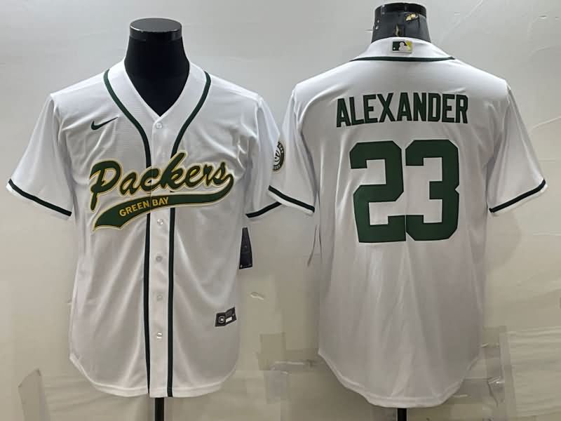 Green Bay Packers White MLB&NFL Jersey