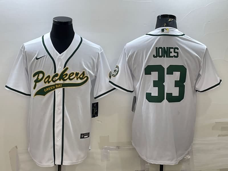 Green Bay Packers White MLB&NFL Jersey