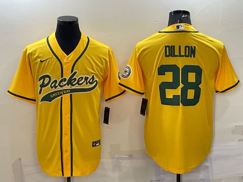 Green Bay Packers Yellow MLB&NFL Jersey