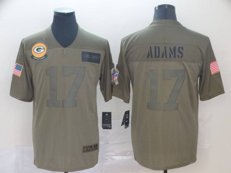 Green Bay Packers Olive Salute To Service NFL Jersey