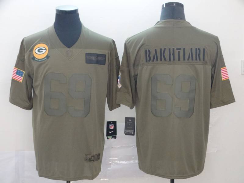 Green Bay Packers Olive Salute To Service NFL Jersey