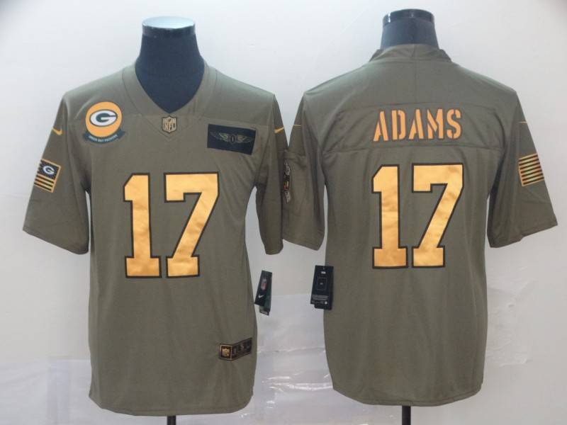 Green Bay Packers Olive Salute To Service NFL Jersey 02