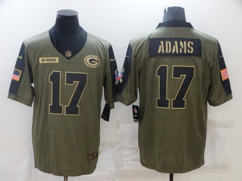 Green Bay Packers Olive Salute To Service NFL Jersey 04